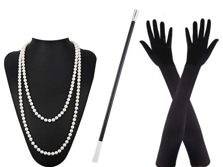 BJ-SHOP Accesorios de los Años 20 para Mujer - Collar, Guantes Largos y Accesorios Great Gatsby para Fiesta Temática For Discount