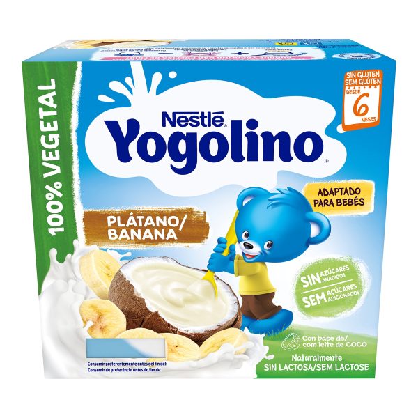 YOGOLINO NESTLÉ Coco Plátano, Unidad (4x90g) - Alternativa adaptada para bebés sin lactosa y 100% vegetal Embalaje Deteriorado (Cad: 31 03 2025) Cheap