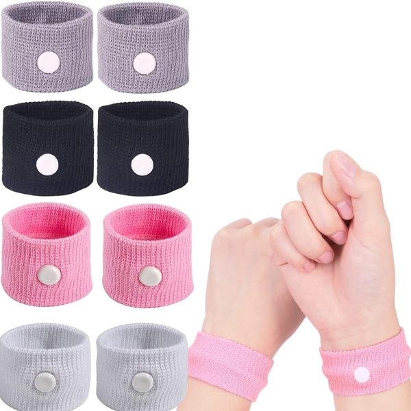 Androxeda - 4 Pares de Pulseras Antimareo para Niños y Adultos, Pulsera de Acupresión para Náuseas, Viajes y Embarazo Embalaje Deteriorado Online