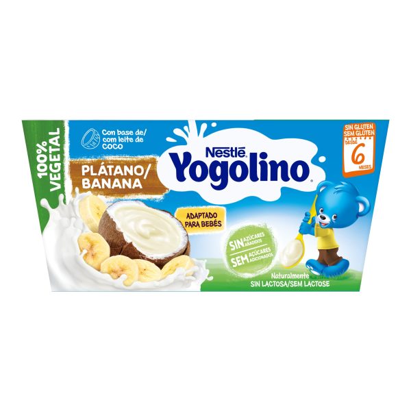 YOGOLINO NESTLÉ Coco Plátano, Unidad (4x90g) - Alternativa adaptada para bebés sin lactosa y 100% vegetal Embalaje Deteriorado (Cad: 31 03 2025) Cheap