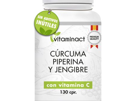 Cúrcuma con Jengibre y Pimienta Negra con Vitamina C - Alto Dosaje Natural 1280 mg - Curcumina 200 mg - Piperina 10 mg - Apoyo Natural para Articulaciones y Huesos Embalaje Deteriorado Cheap