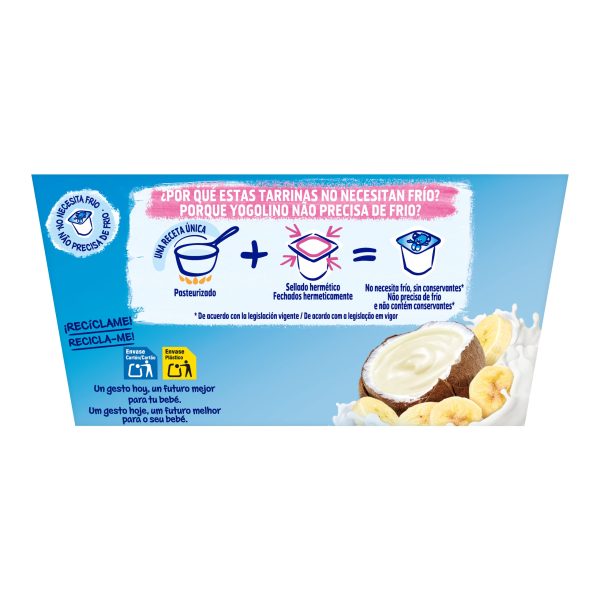 YOGOLINO NESTLÉ Coco Plátano, Unidad (4x90g) - Alternativa adaptada para bebés sin lactosa y 100% vegetal Embalaje Deteriorado (Cad: 31 03 2025) Cheap