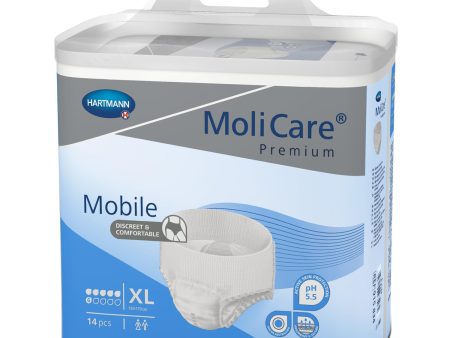 MoliCare Mobile: Pañales para Adultos con Incontinencia Severa, Ropa Interior Absorbente Unisex, 6 Gotas, Talla XL, 14 Unidades Embalaje Deteriorado (Cad: 30 04 2029) For Cheap