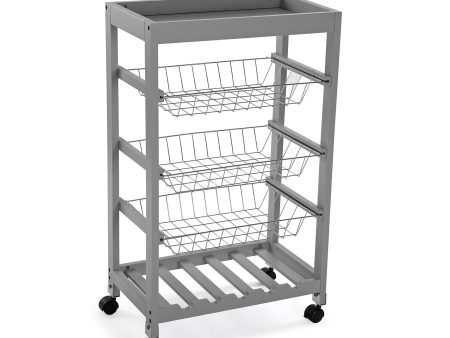 Versa 21810059 Carro de Cocina de Estilo Industrial, 85 x 30 x 51 cm, Color Gris Discount