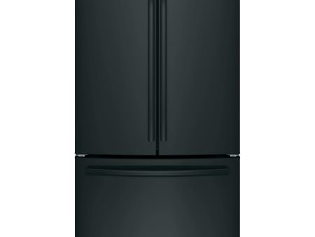 GE 36-inch, 27 cu.ft. Freestanding French 3-Door Refrigerator with Internal Water Dispenser GNE27JGMBB Supply