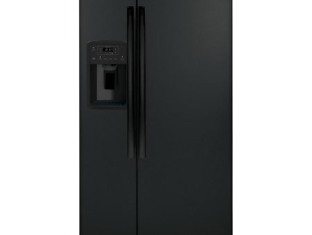 GE 33-inch, 23 cu. ft. Side-By-Side Refrigerator with Water and Ice Dispensing System GSS23GGPBB Sale